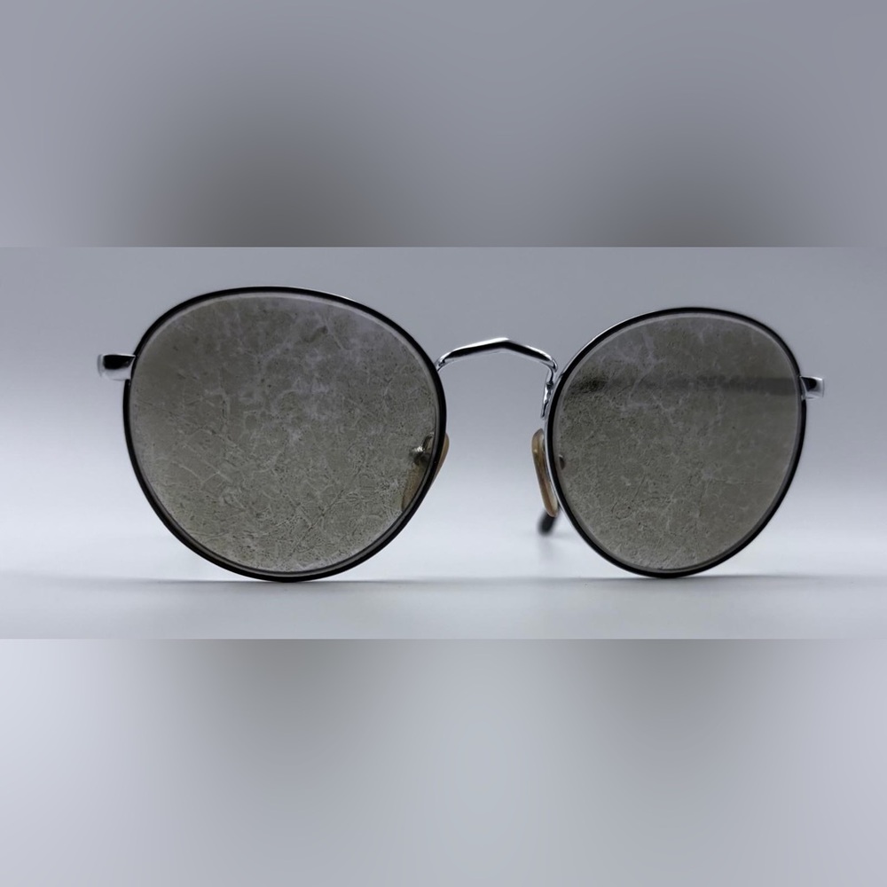 Vintage Black Silver Oval Sunglasses Frames Only